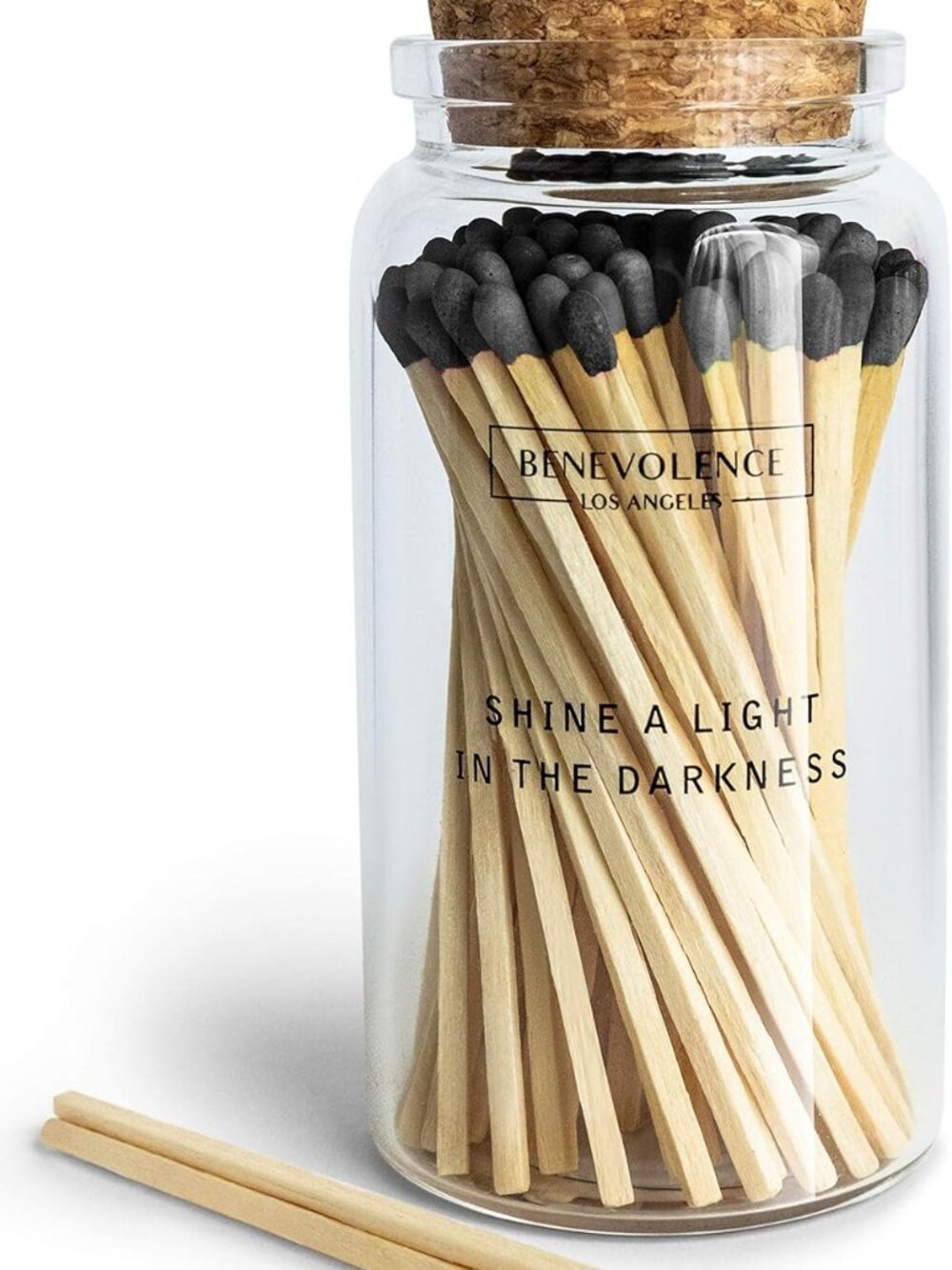 NEW Benevolence LA Decorative Wooden Matches in Glass Jar with Striker